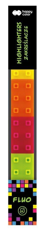 Zakreślacze Pixi Blox fluo 5 kolorów HAPPY COLOR
