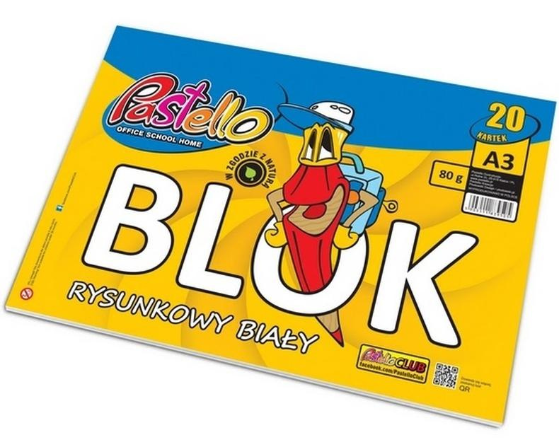 Blok rysunkowy A3 80g 20 kartek