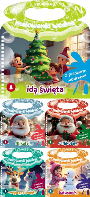Zadanka i malowanki wodne. Magiczne święta PAKIET 5