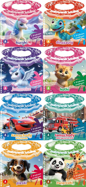 Zadanka i malowanki wodne PAKIET 8