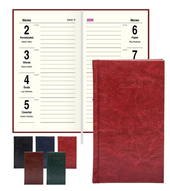 Kalendarz 2026 Slim tygodniowy
