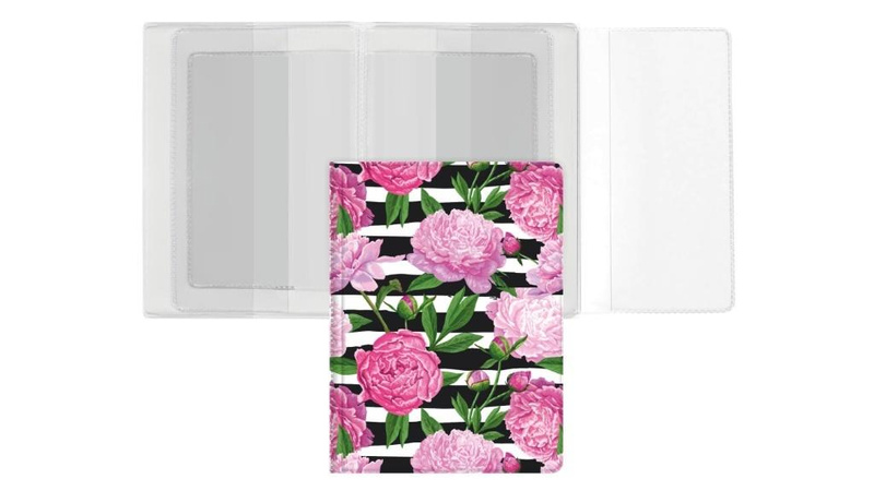 Okładka na dokumenty z dowodem rej. peony