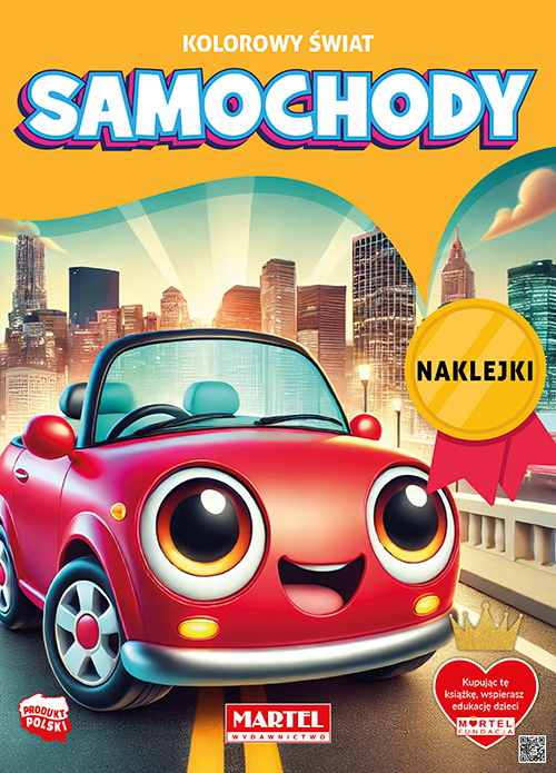 Samochody. Kolorowy świat. Kolorowanka z naklejkami, Katarzyna Salamon