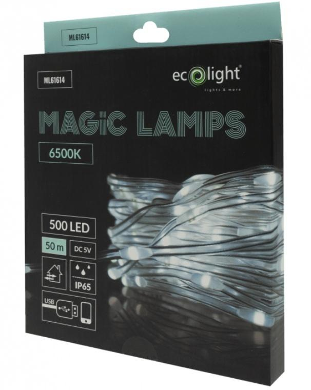 Magiczne lampki 500 led 6500K 50m DC5V