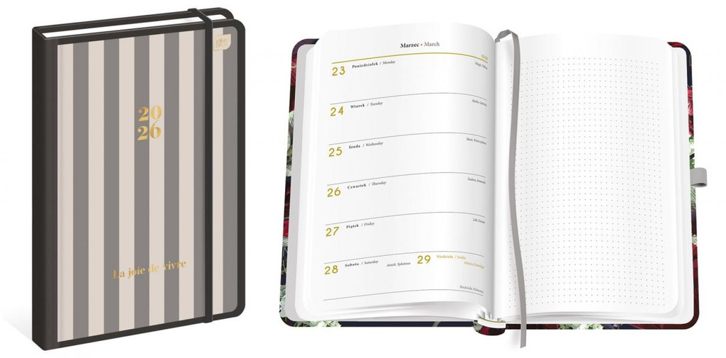 Kalendarz 2026 książkowy B5/192K Metallic Stripes