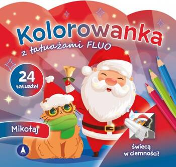 Kolorowanka z tatuażami FLUO Mikołaj