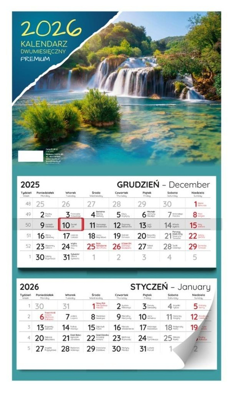 Kalendarz 2026 dwumiesięczny premium