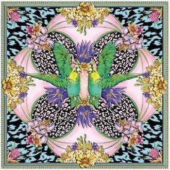 Karnet kwadrat z kopertą Tropical Parrots