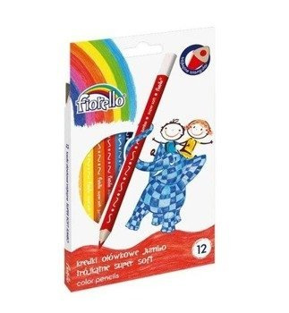 Kredki Super Soft Jumbo 12 kolorów FIORELLO