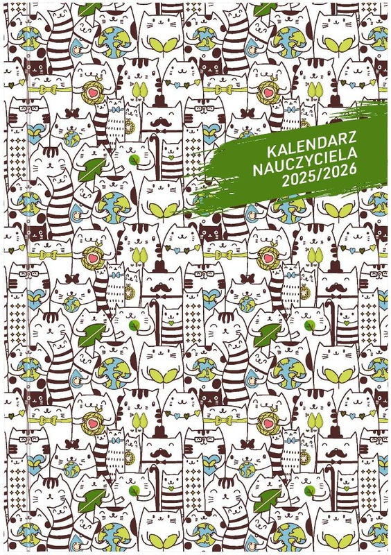 Kalendarz naucz. 2025/26 A5 tyg. PCV Koty