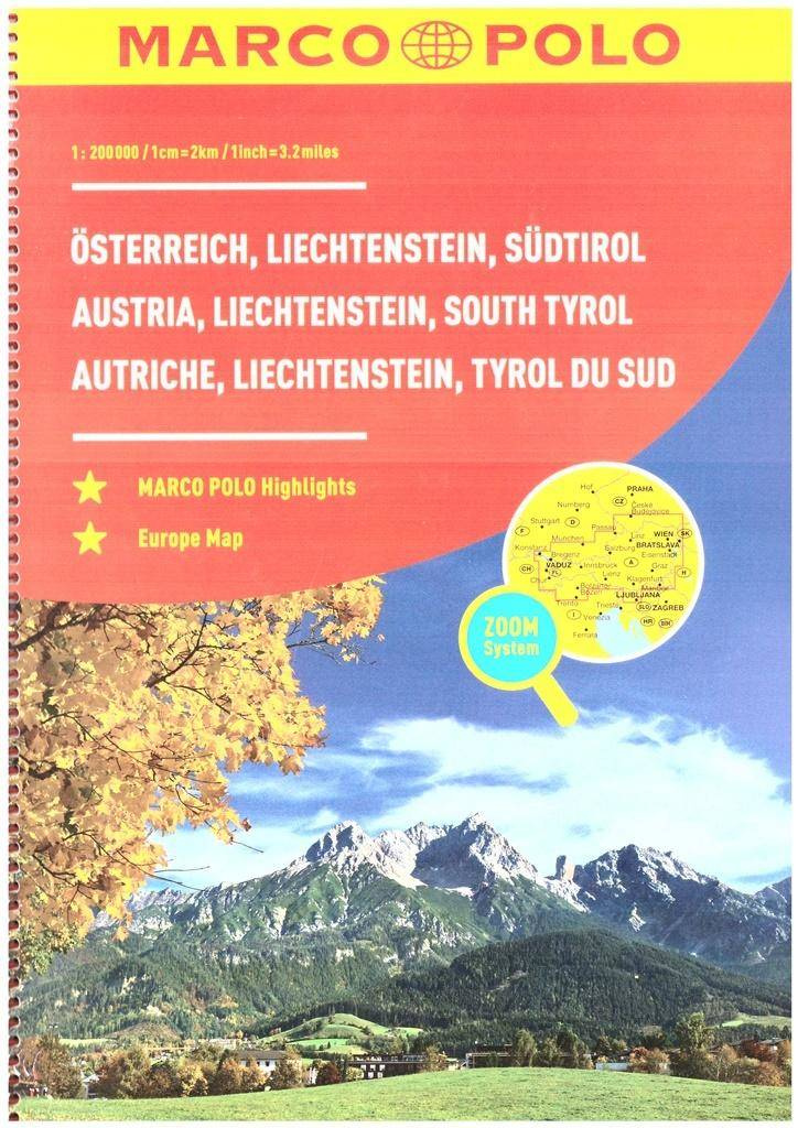 Atlas Austria 1:200 000 spirala w.2019 MARCO POLO - praca zbiorowa