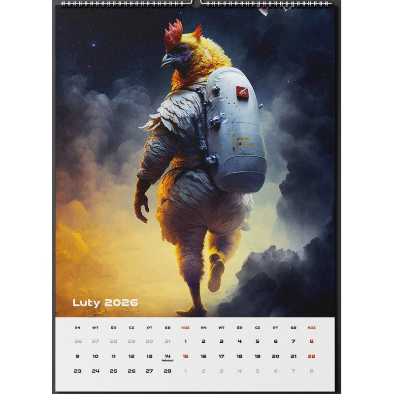 Kalendarz zwierzęta w kosmosie 2026