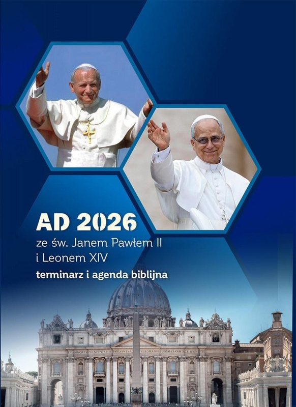Kalendarz AD 2026 św. Janem Pawłem II i Leon XIV, praca zbiorowa