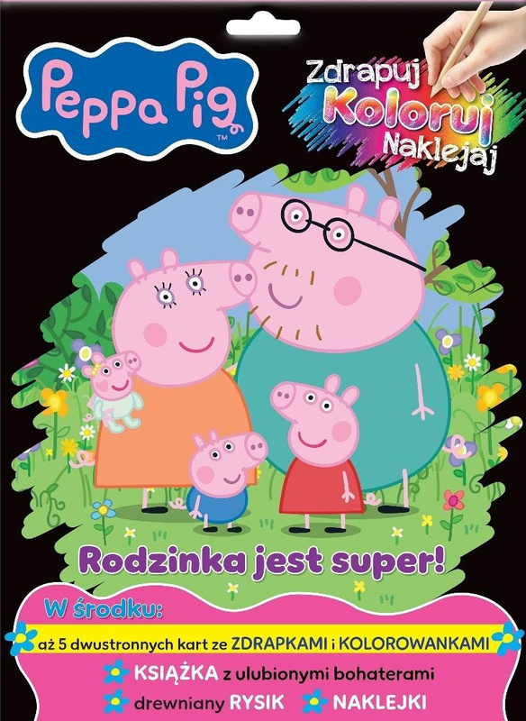 Peppa Pig. Zdrapuj, koloruj, naklejaj, praca zbiorowa