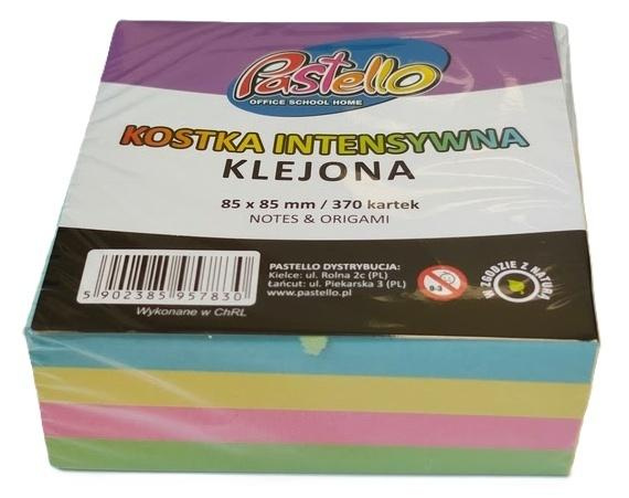 Kostka klejona 85x85mm 370 kartek kolorowa