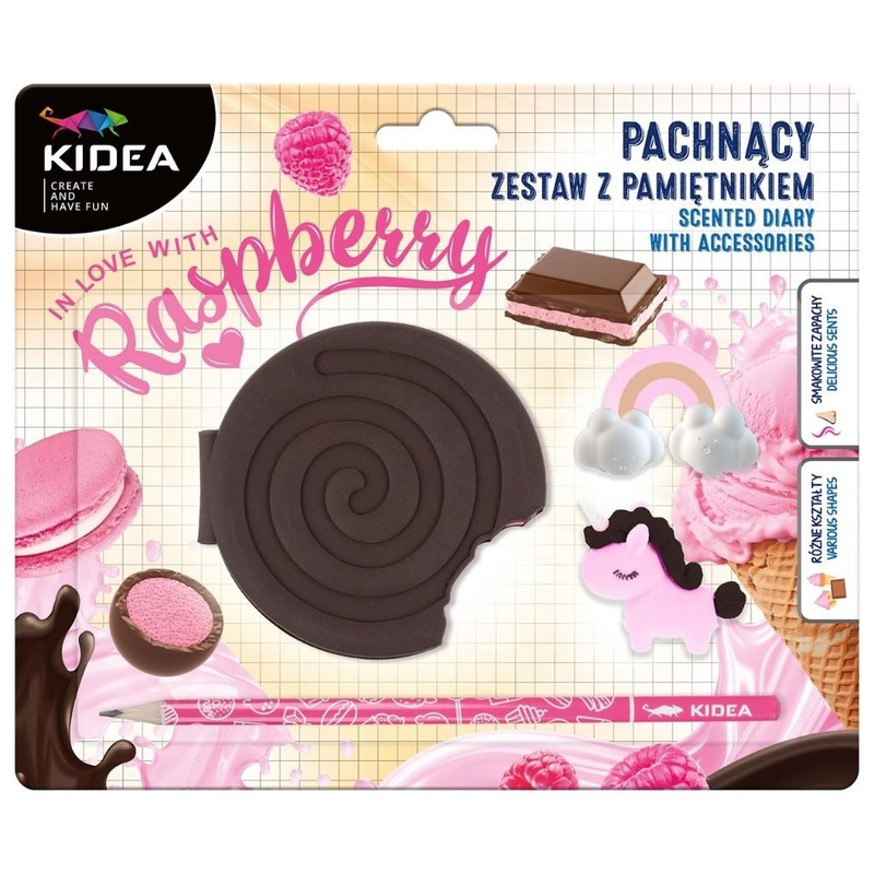Pamiętnik pachnący z akcesoriami Malinowy krem