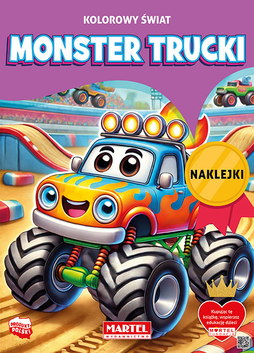 Monster Trucki. Kolorowy świat. Kolorowanka z naklejkami, Katarzyna Salamon