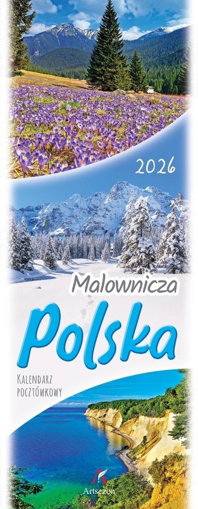 Kalendarz 2026 pocztówkowy 12,5x33cm Malownicza...