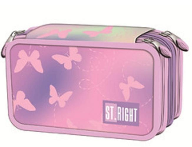 Piórnik potrójny z wyposażeniem PC5 Pink Butterfl