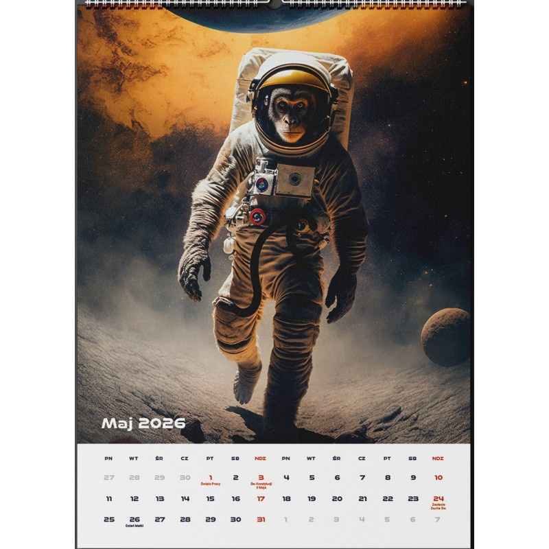 Kalendarz zwierzęta w kosmosie 2026