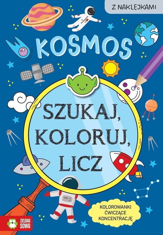 Szukaj, koloruj i licz. Kosmos, Sylwia Czarnecka