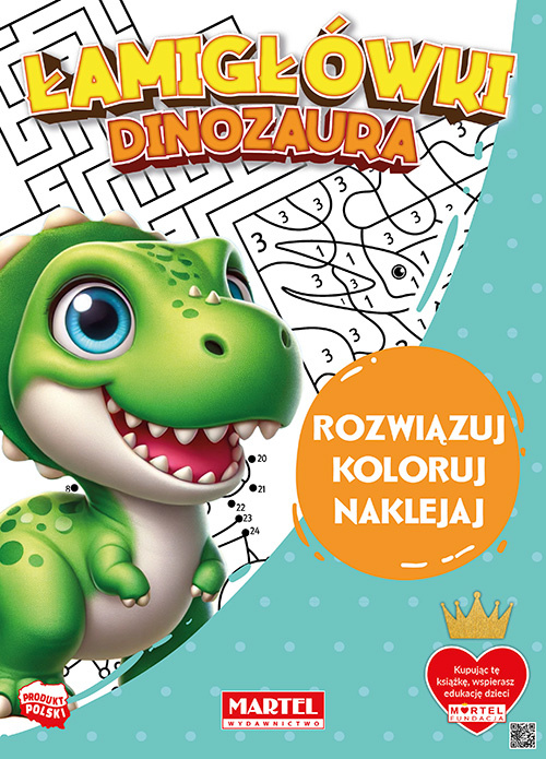 Łamigłówki dinozaura + naklejki, Katarzyna Salamon