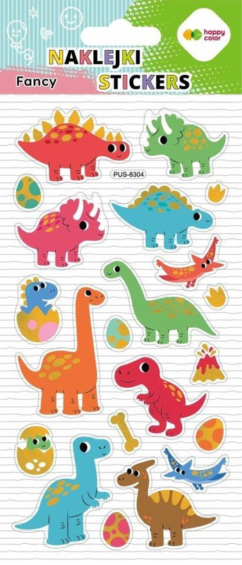 Naklejki 3D Fancy Dino Friends 90x210 HAPPY COLOR