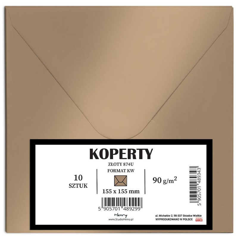 Koperty KW złote 10szt