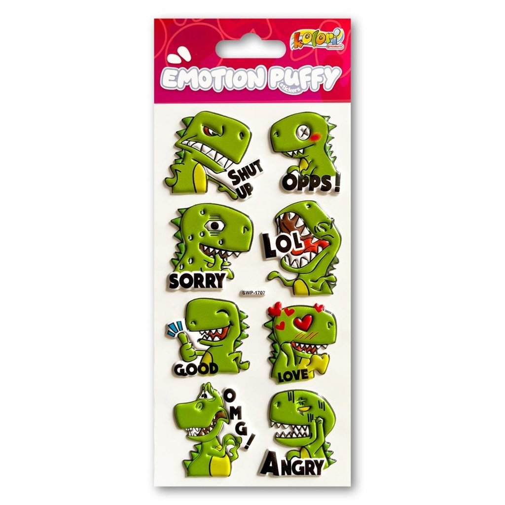 Naklejki puffy Emotion Dino