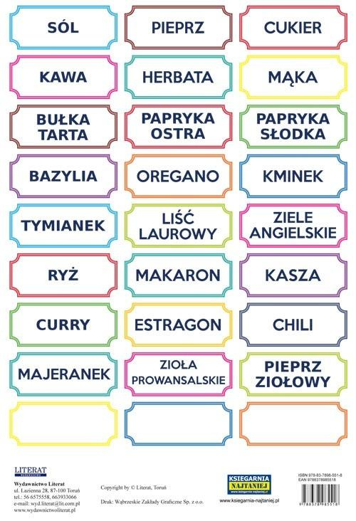 Naklejki na przyprawy kolorowe