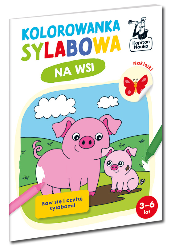 Na wsi. Kolorowanka sylabowa. Kapitan Nauka, Sylwia Czarnecka