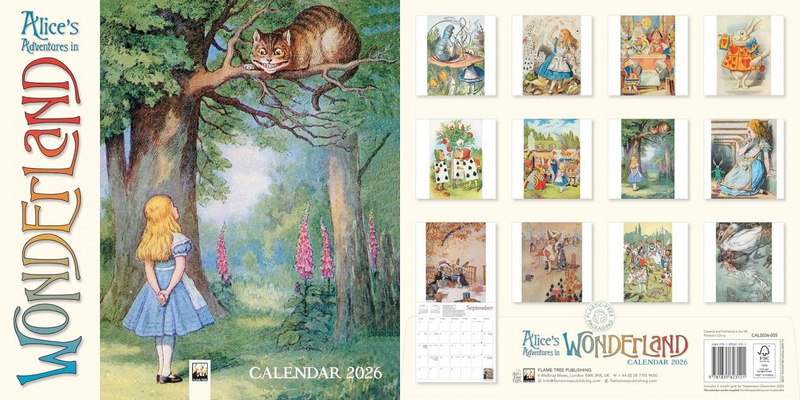 Kalendarz 2026 ścienny Alicja w Krainie Czarów