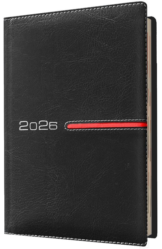 Kalendarz 2026 A4 tygodniowy registry czarny