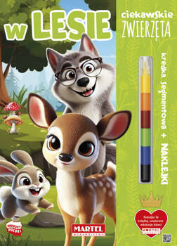 Ciekawskie zwierzęta W lesie z kredką i naklejkami, Katarzyna Salamon