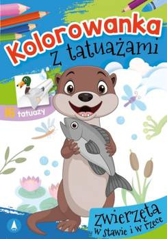 Kolorowanka z tatuażami. Zwierzęta w stawie i w rzece