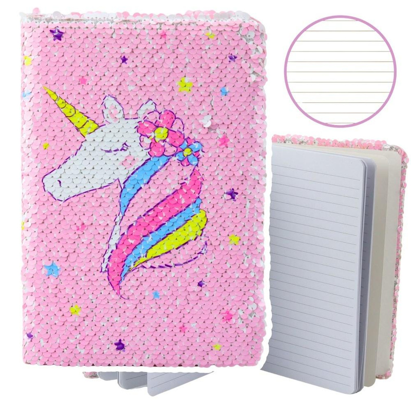 Notatnik A5/80K linia dwukolorowe Jednorożec