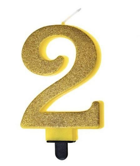 Świeczka urodzinowa brokatowa 2