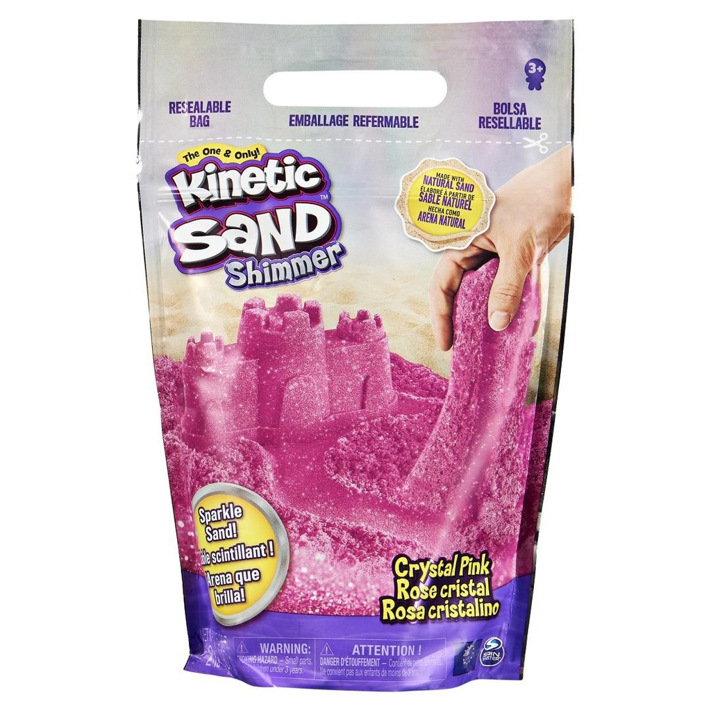 Kinetic Sand - Piasek błyszczący różowy 900g