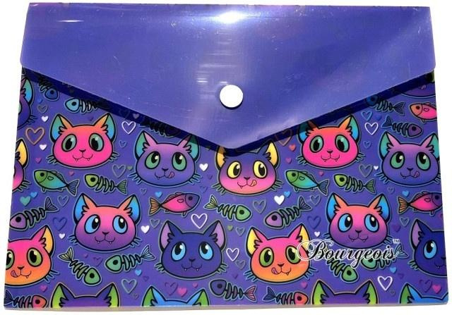 Teczka A5+ plastikowa z klipsem Kotki