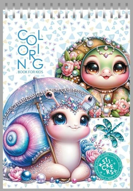 Kolorowanka 148x210 z naklejkami 26obrazków Ślimak