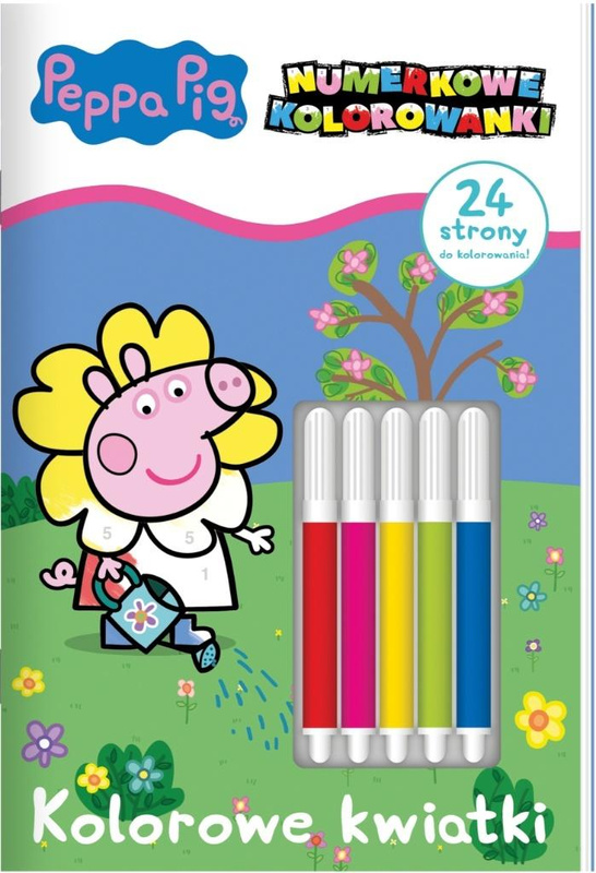 Peppa Pig. Numerkowe kolorowanki. Kolorowe kwiatki, praca zbiorowa