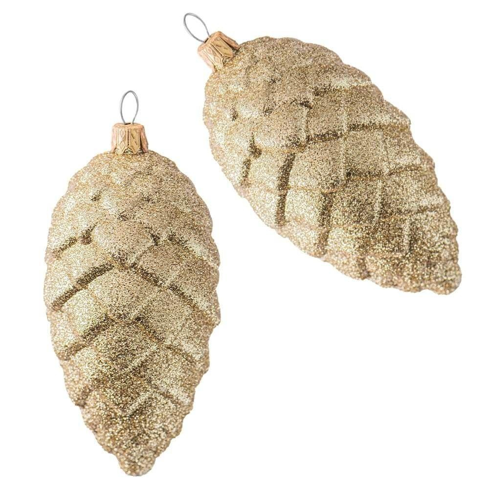 Ozdoby świąteczne szyszki złote 2szt