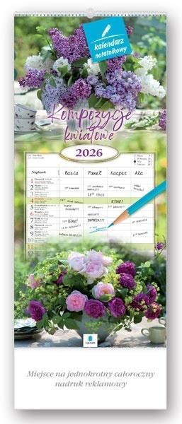 Kalendarz 2026 notatnikowy Kompozycje kwiatowe