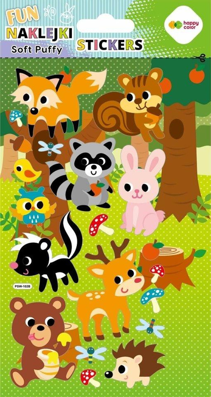 Naklejki 3D Soft Puffy Animals 110x205 HAPPY COLOR