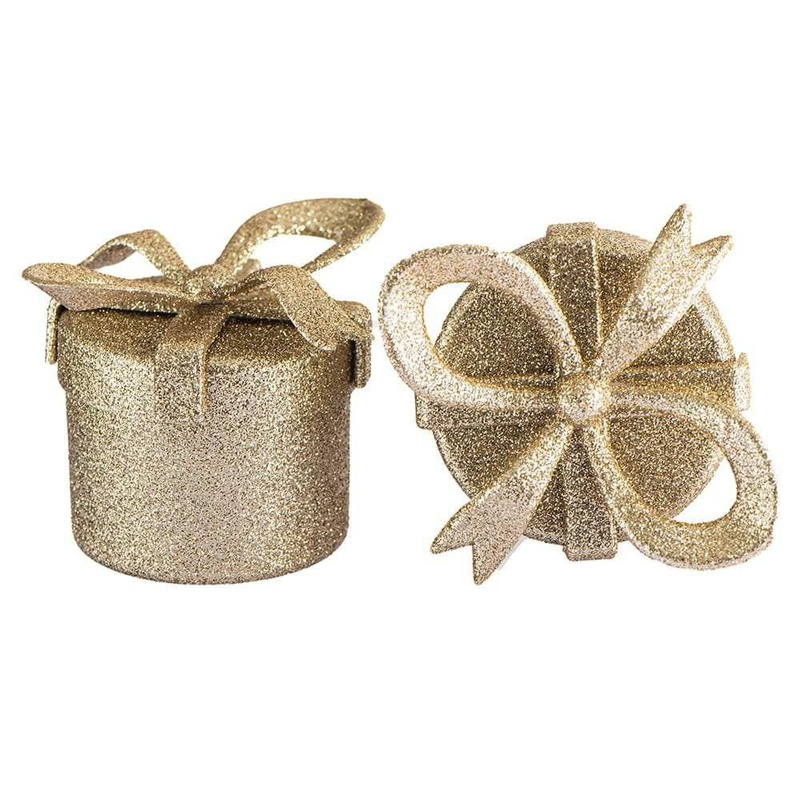 Ozdoby świąteczne złote prezenty 2szt