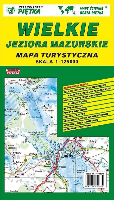 Wielkie Jeziora Mazurskie 1:125 000 mapa turyst.