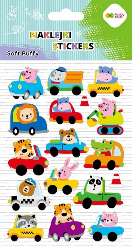 Naklejki 3D Soft Puffy Cars 110x205 HAPPY COLOR