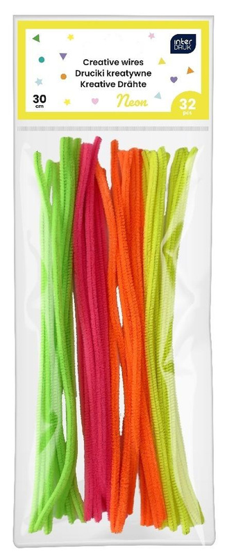 Druciki kreatywne neonowe 30cm 32szt