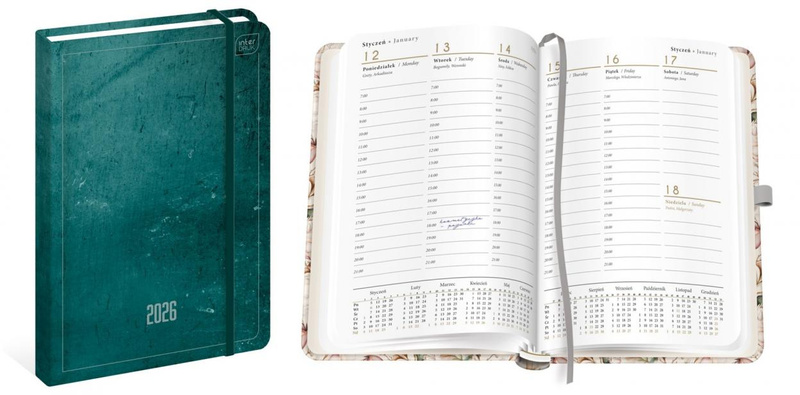Kalendarz 2026 książkowy A5/192K Mat+UV Azure