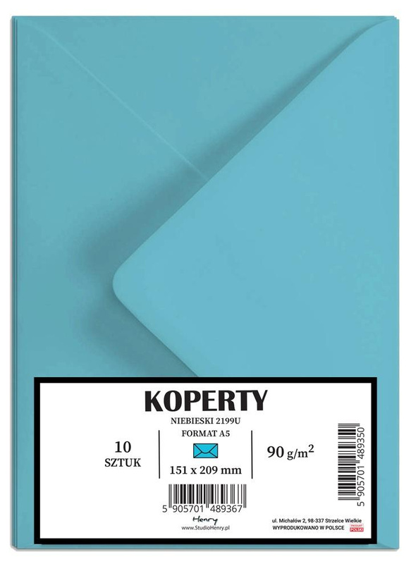 Koperty A5 niebieskie 10szt